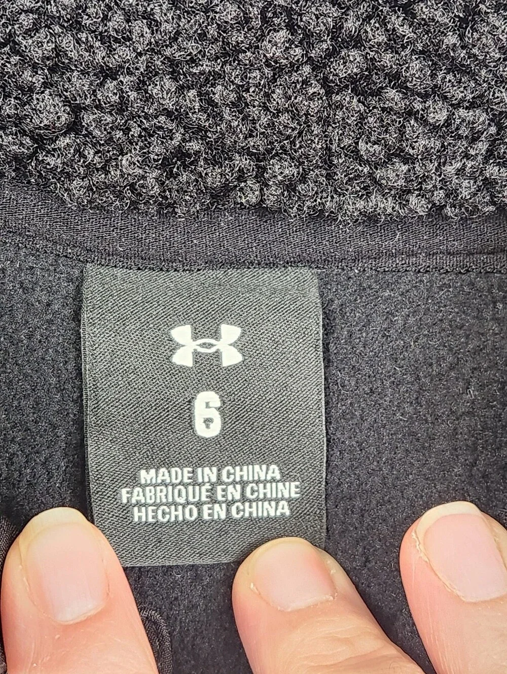 Under Armour Kids Sherpa Quarter-Snap Pullover Sz:6 NWT Black Teddy Pockets